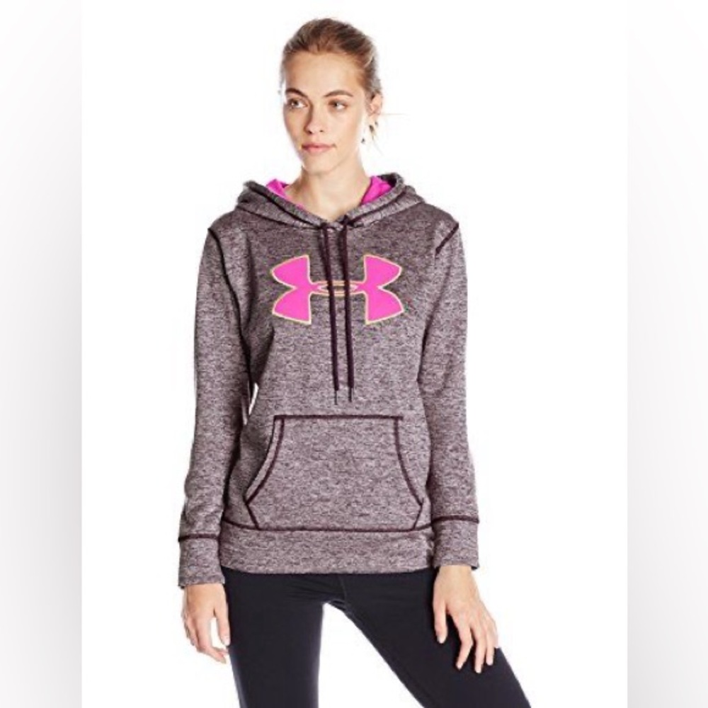 Under Armour Fleece Big Logo Heathered Purple Hoodie